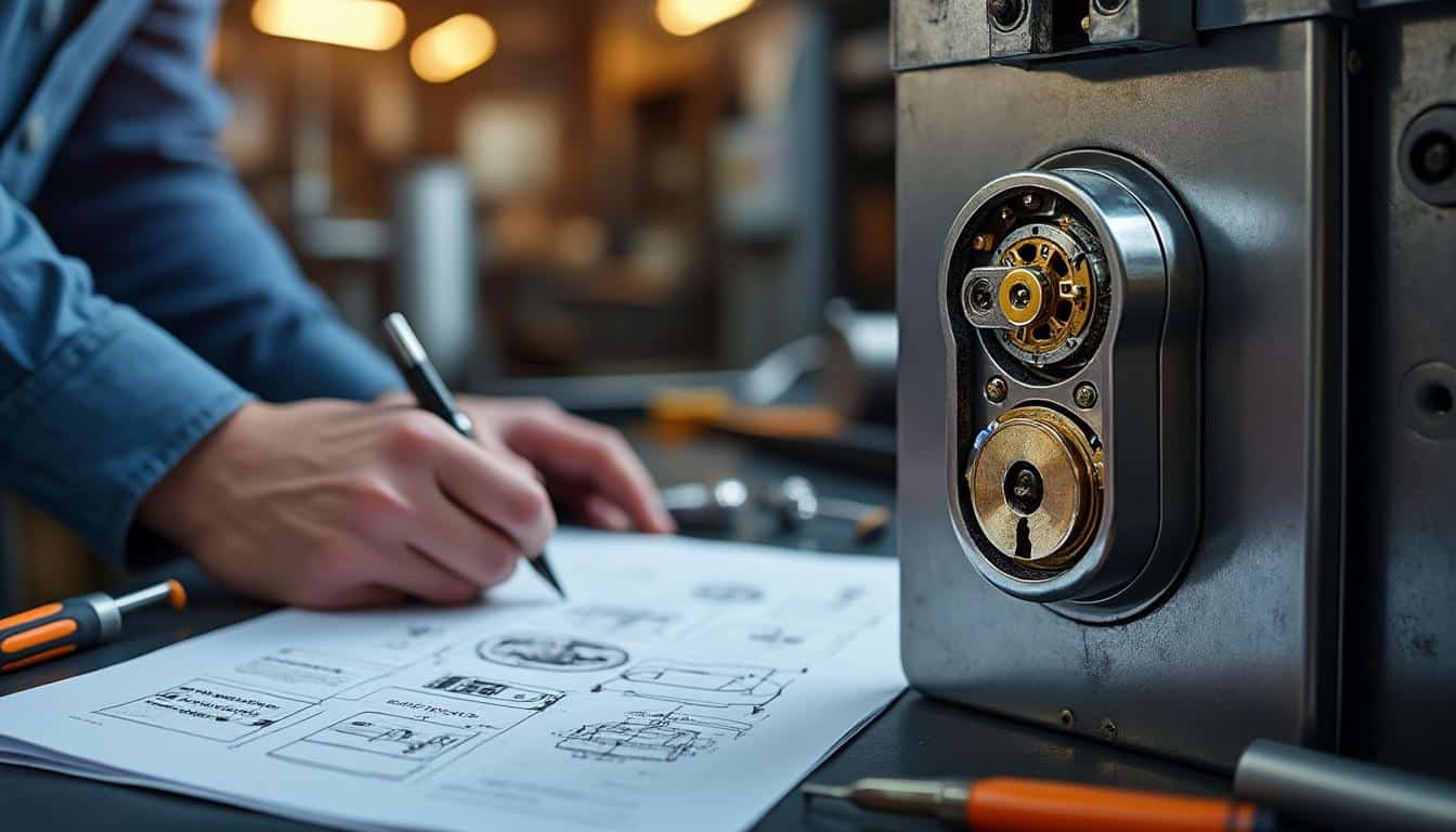 Illustration: Définition et principe du schéma de fonctionnement d’une serrure 3 points