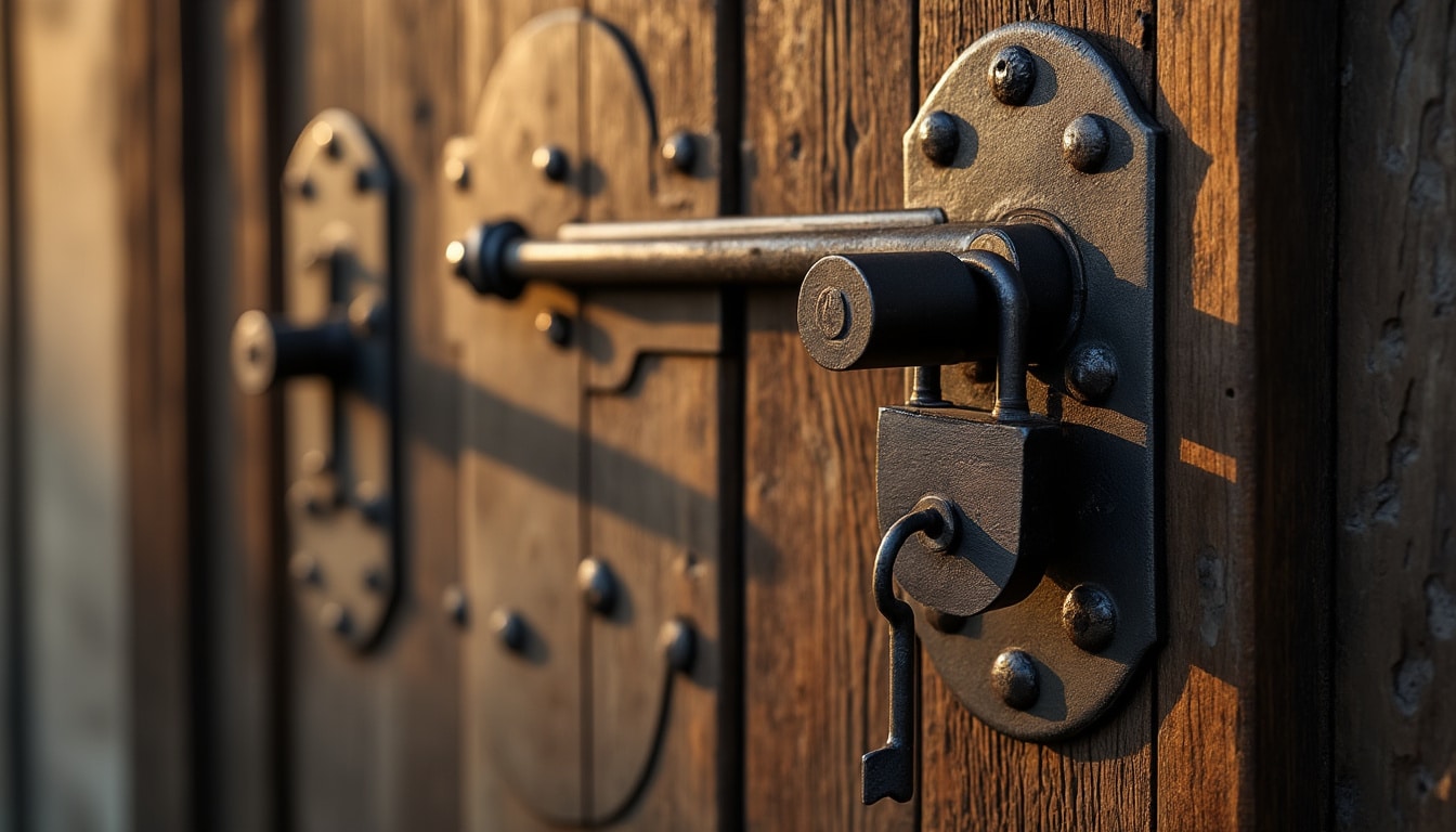 Illustration: Définition et fonctionnement de la serrure 3 points pour porte ancienne