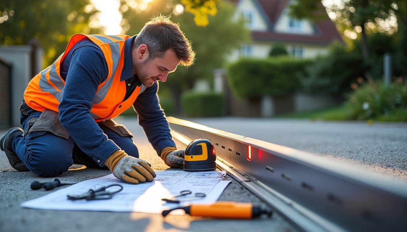 Illustration: Étapes de préparation avant l’installation de la motorisation de portail