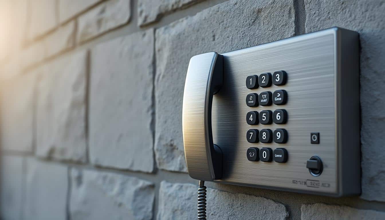 Interphone filaire à finition alu brossé : robustesse et design