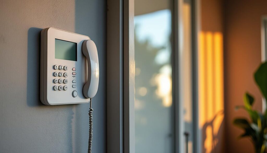 Interphone filaire avec moniteur plastique blanc : fiabilité et design