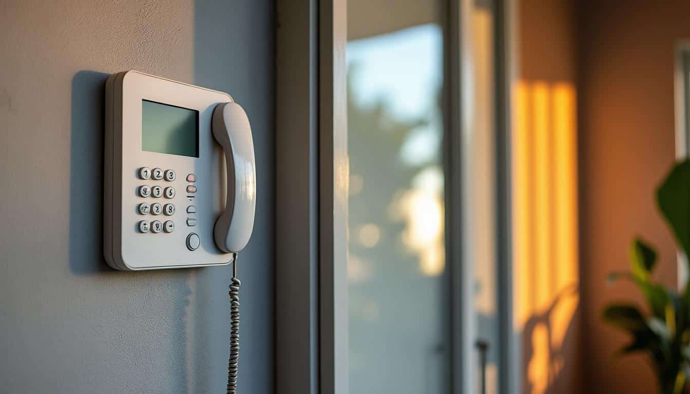 Interphone filaire avec moniteur plastique blanc : fiabilité et design