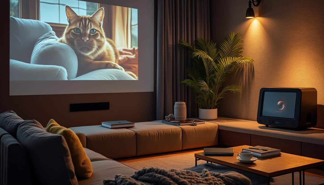 Intégrer une enceinte et un système de projection dans la décoration murale