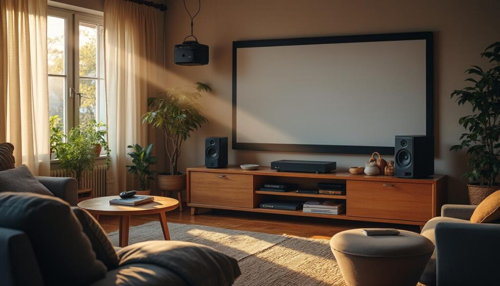 Guide complet pour l'installation d'une enceinte et d'un projecteur dans un home cinéma